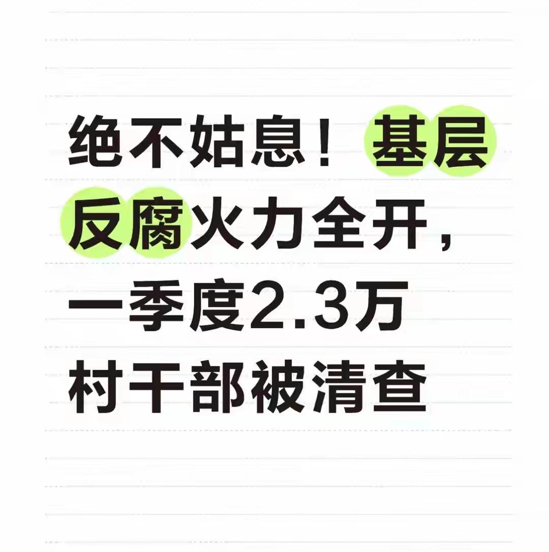 完整榜单
一季度2.3万村支书村主任被立案！

这个数字，是震惊，也是警醒。2.