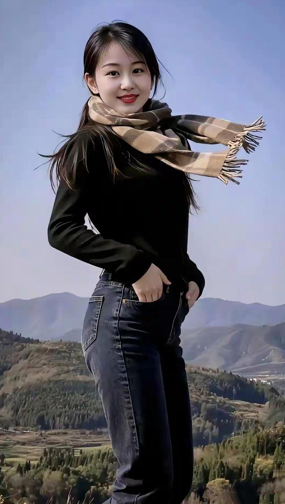 站在山顶，风景真美！