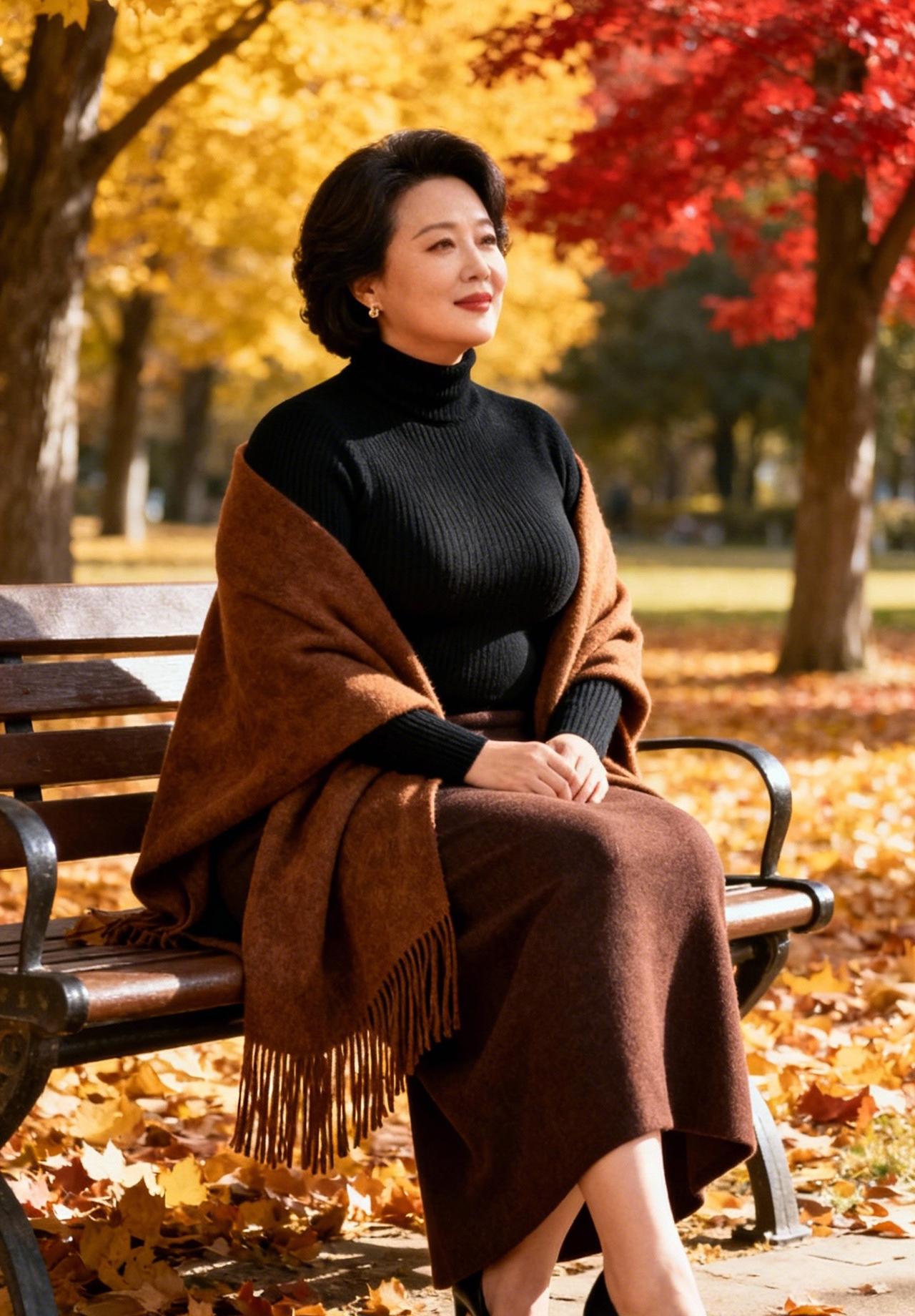 上联：黑衣素裹凝秋韵
下联：褐氅轻披染岁芳