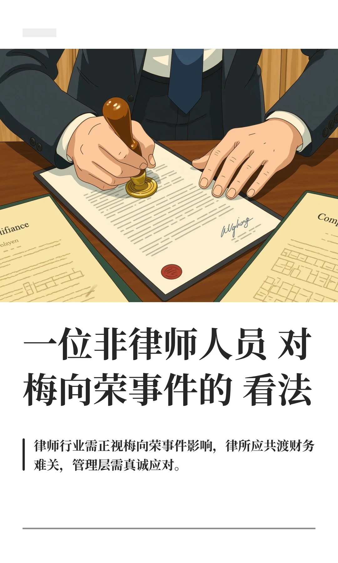 一位非律师人员对梅向荣事件的看法