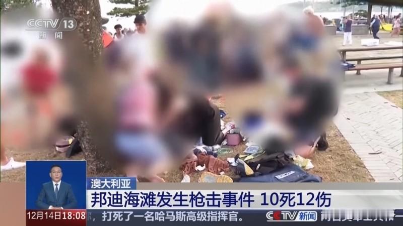 12月14日，据澳大利亚媒体报道，悉尼邦迪滩发生的枪击事件有10人死亡，其中1人
