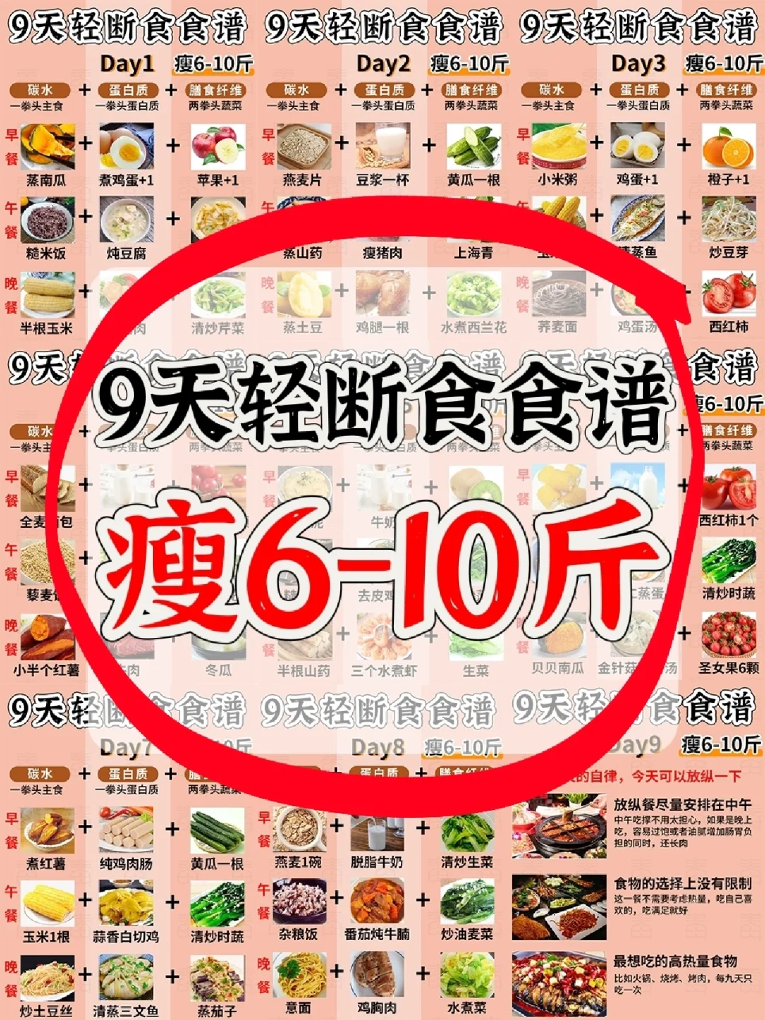 🔥【9天轻断食食谱】瘦6⃣-🔟斤