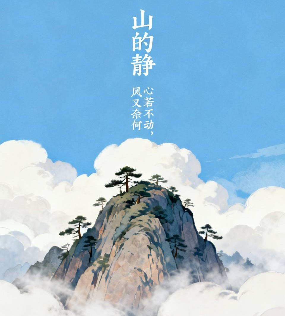 山的静 ⛰️
无论风雨雷电如何肆虐，山始终静默矗立。它不抗拒雪压，不排斥雷击，只