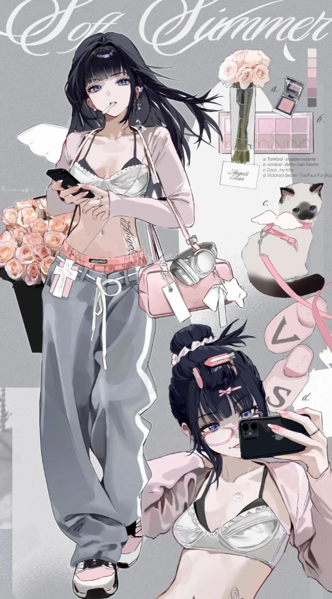 审美提升丨宝藏插画师：KEKI 🩷🩶🤍这个配色真的很亮眼，吼吼看呀！遇见艺