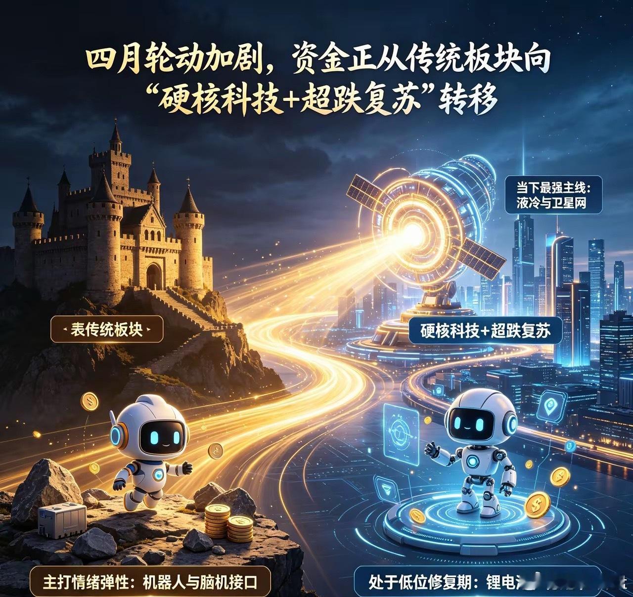 四月主线大洗牌！六大赛道全景透视四月轮动加剧，资金正从传统板块向“硬核科技+超跌