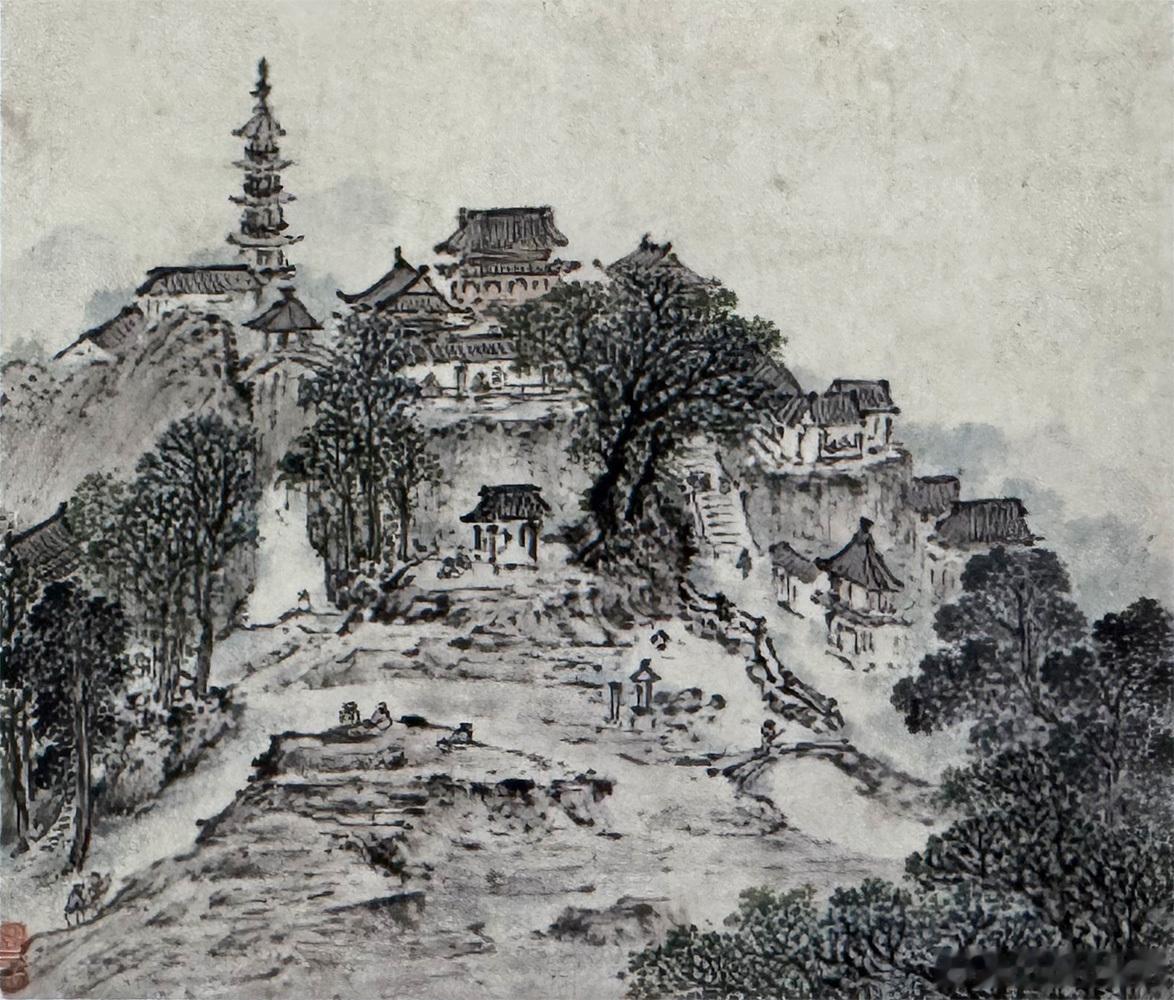 国史古风 【中华名画欣赏 袁尚统——《苏台十二景图（十二开）》】       《