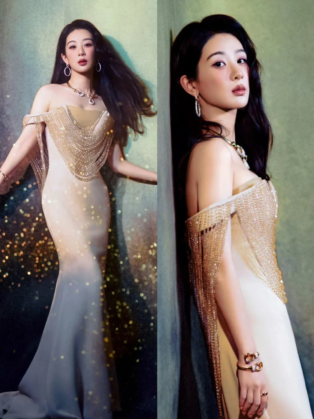杨紫百花造型出图，高贵的人鱼公主👸🏻