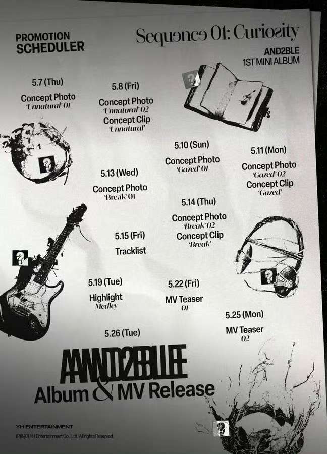 AND2BLE 出道宣传日程正式公开 AND2BLE物料时间表