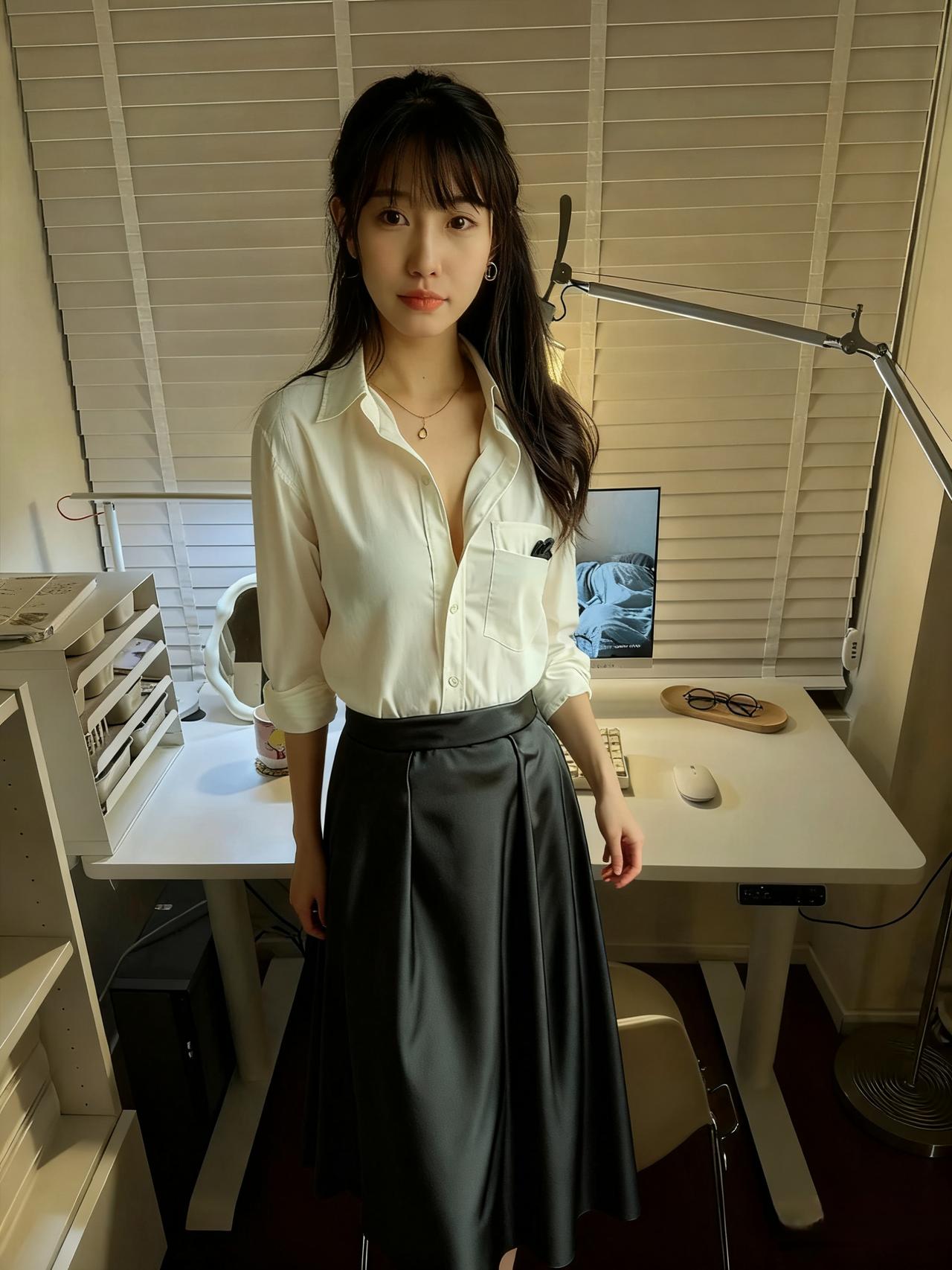 夜是一位沉默的倾听者
优雅地坐在她对面
看着她在电脑前忙碌
 ～
屏幕的光在她脸