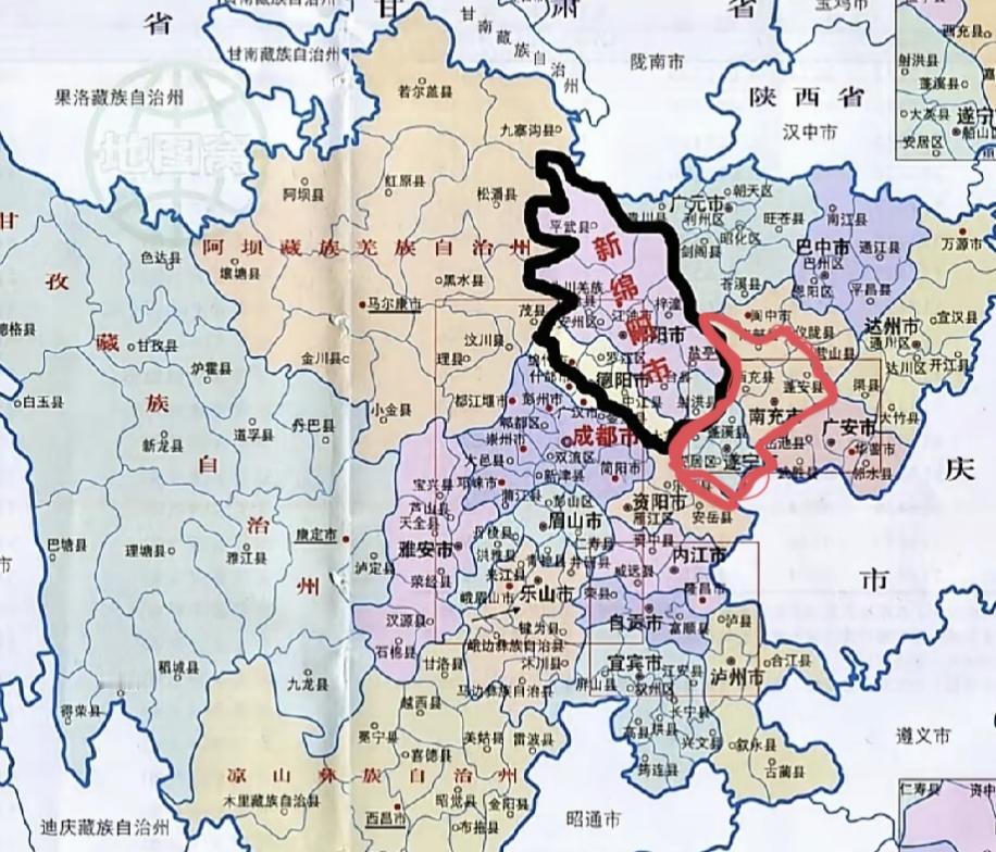 如果早划分新的绵阳市，那么剩下的遂宁市区域要不要考虑全部划入南充市，让南充的成渝
