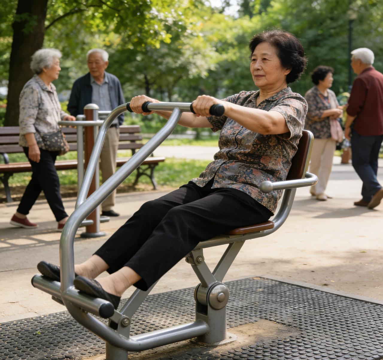 今天没啥事，在家待着闷得慌，
我就拉着老伴，一起去市区公园溜达一圈。
 
一进公