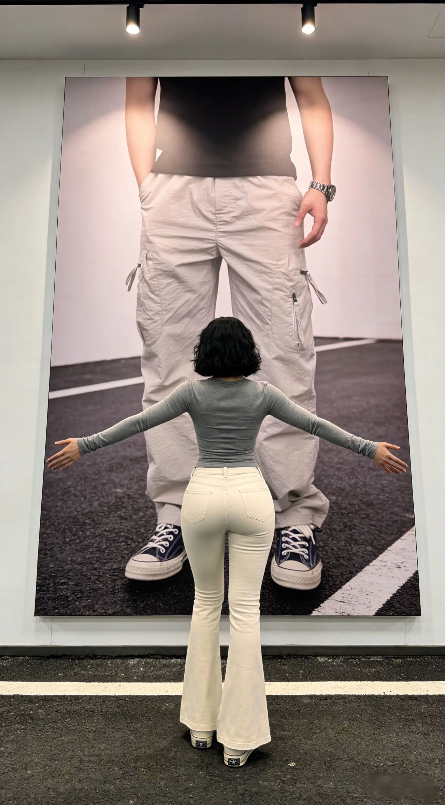 美式休闲肌理感直筒伞兵工装裤多色立体裁剪多口袋拼接休闲裤         ✓