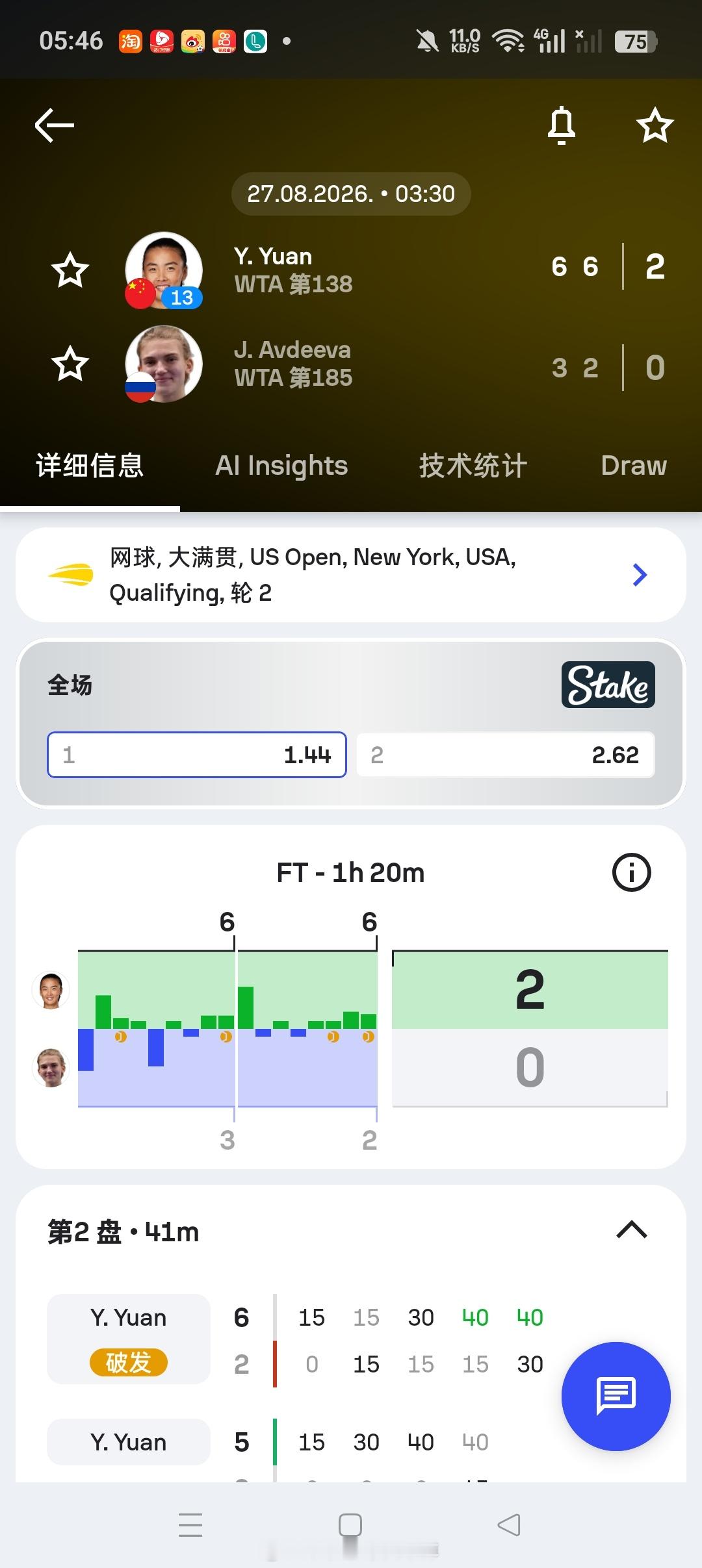 小花小草资讯[超话]wta[超话] 【美网2026】 女单资格赛第二轮:13号种