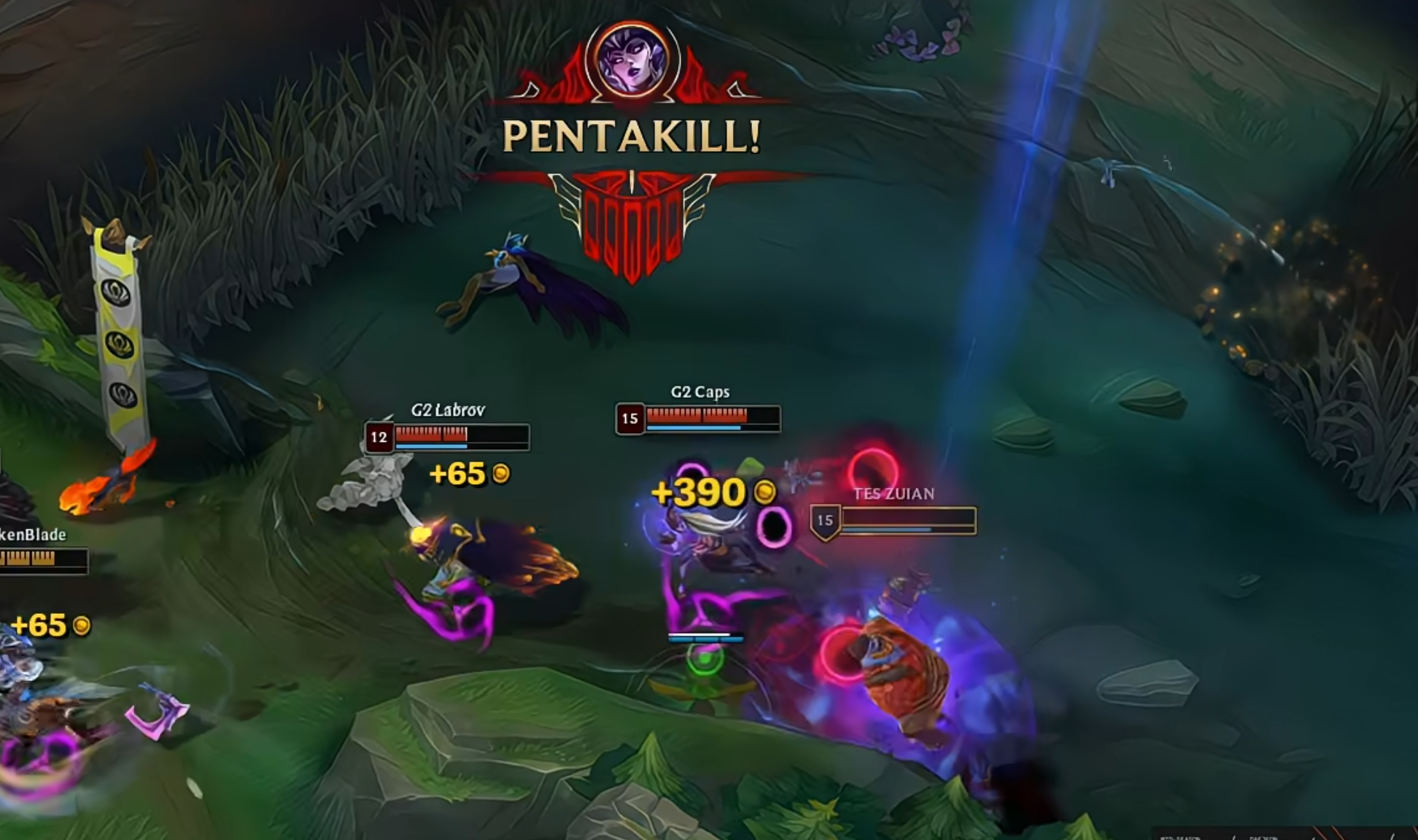 Caps刚刚拿到了PENTA！！！名人堂！G2对战TES