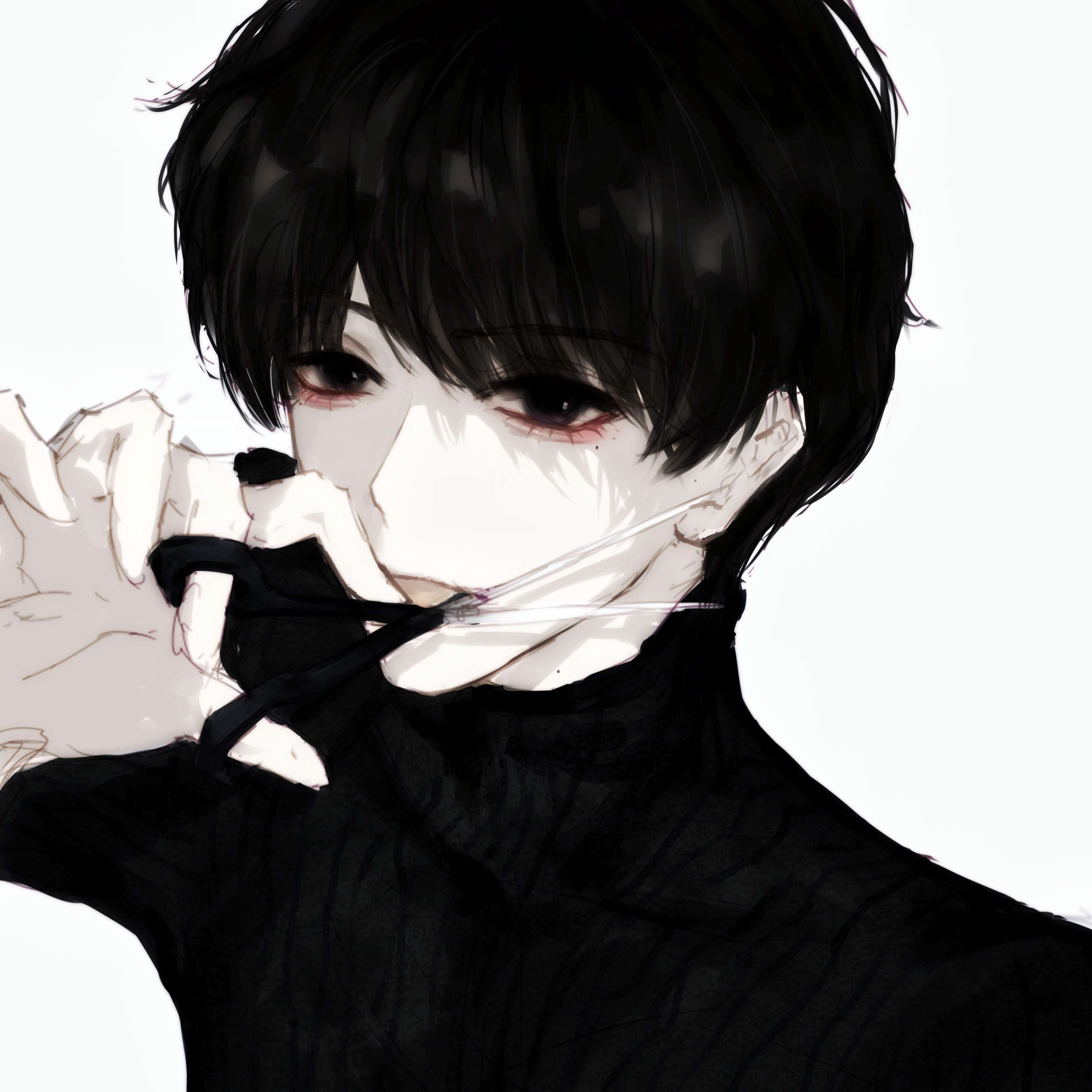 李煜东  看见我东哥今晚的造型，必须献出珍藏已久的朋友画的日系阴湿男鬼东哥… 【