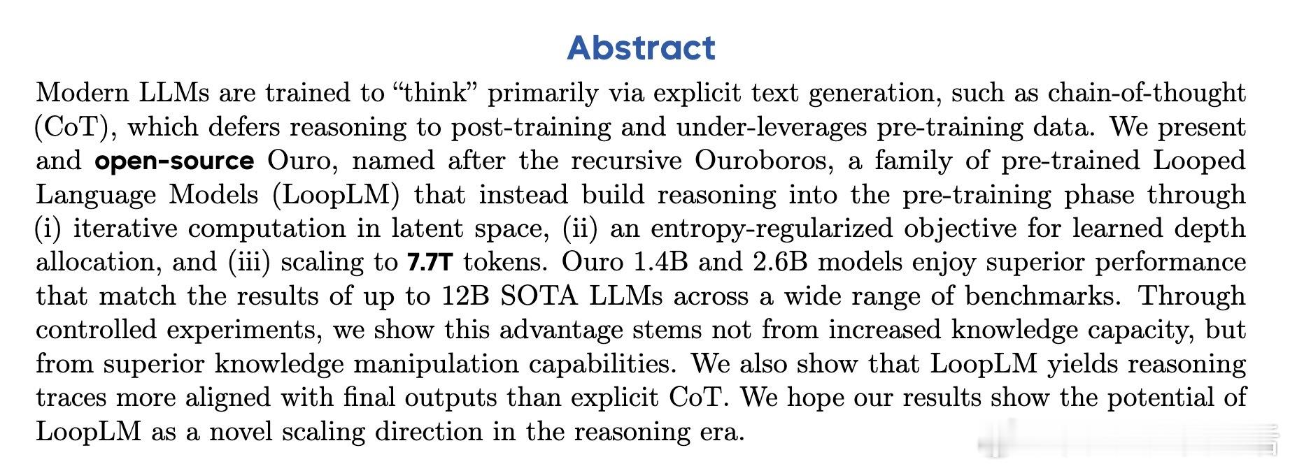 [CL]《Scaling Latent Reasoning via Looped