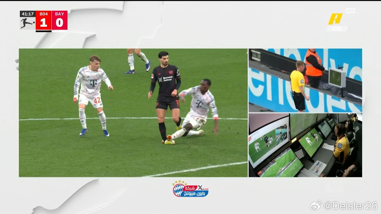 🚨🚨🚨VAR檢查之後，尼克拉斯·傑克遜被紅牌罰下❗❗❗42分鐘，拜仁10打