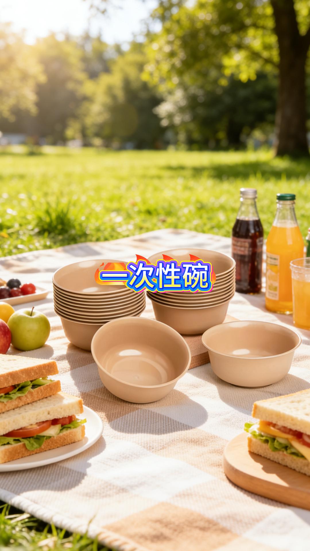 稻壳一次性餐具碗。