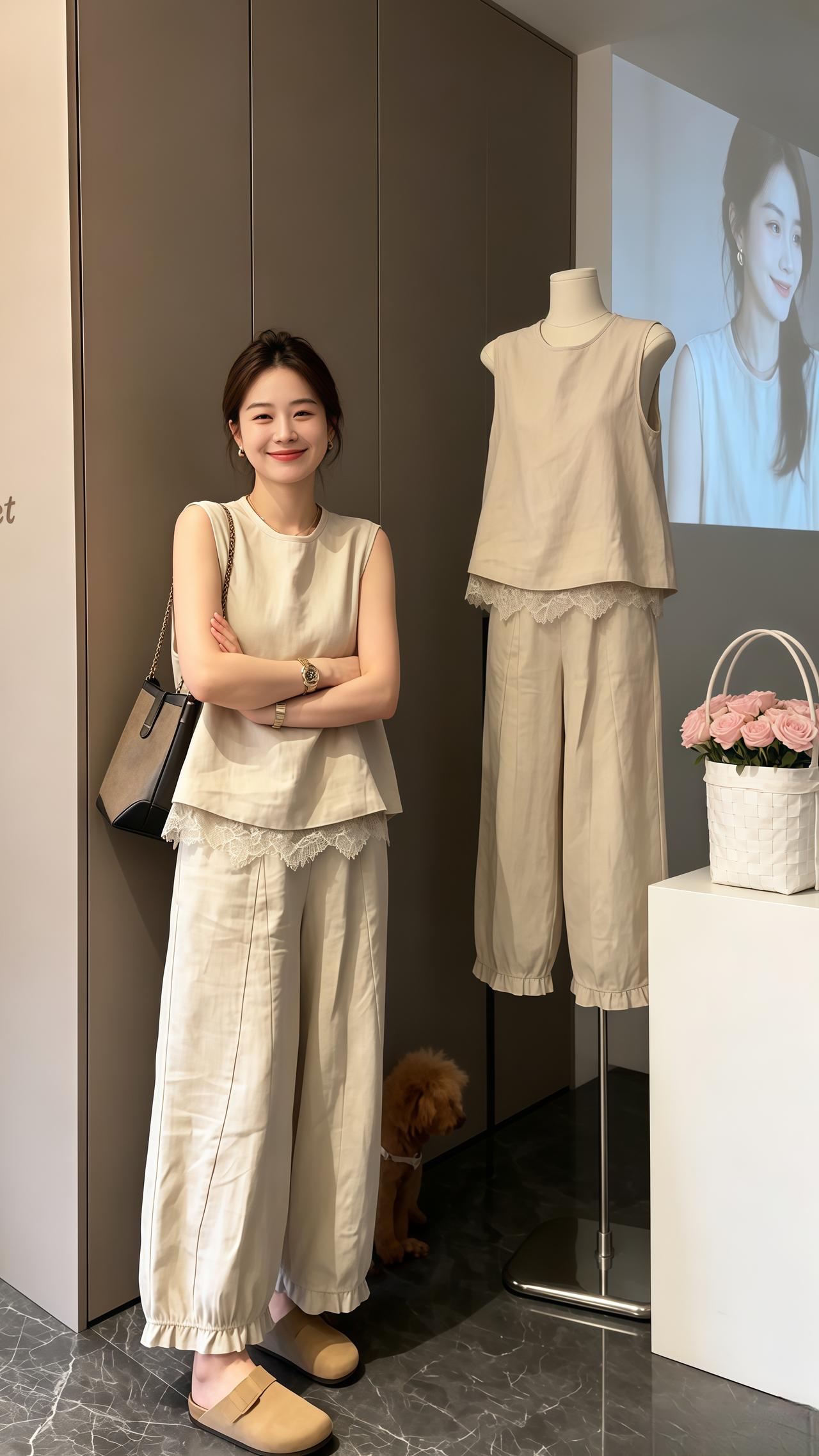 松弛慵懒风穿搭套装 夏日清凉穿搭主打极简 韩系慵懒休闲套装 韩系穿搭穿搭