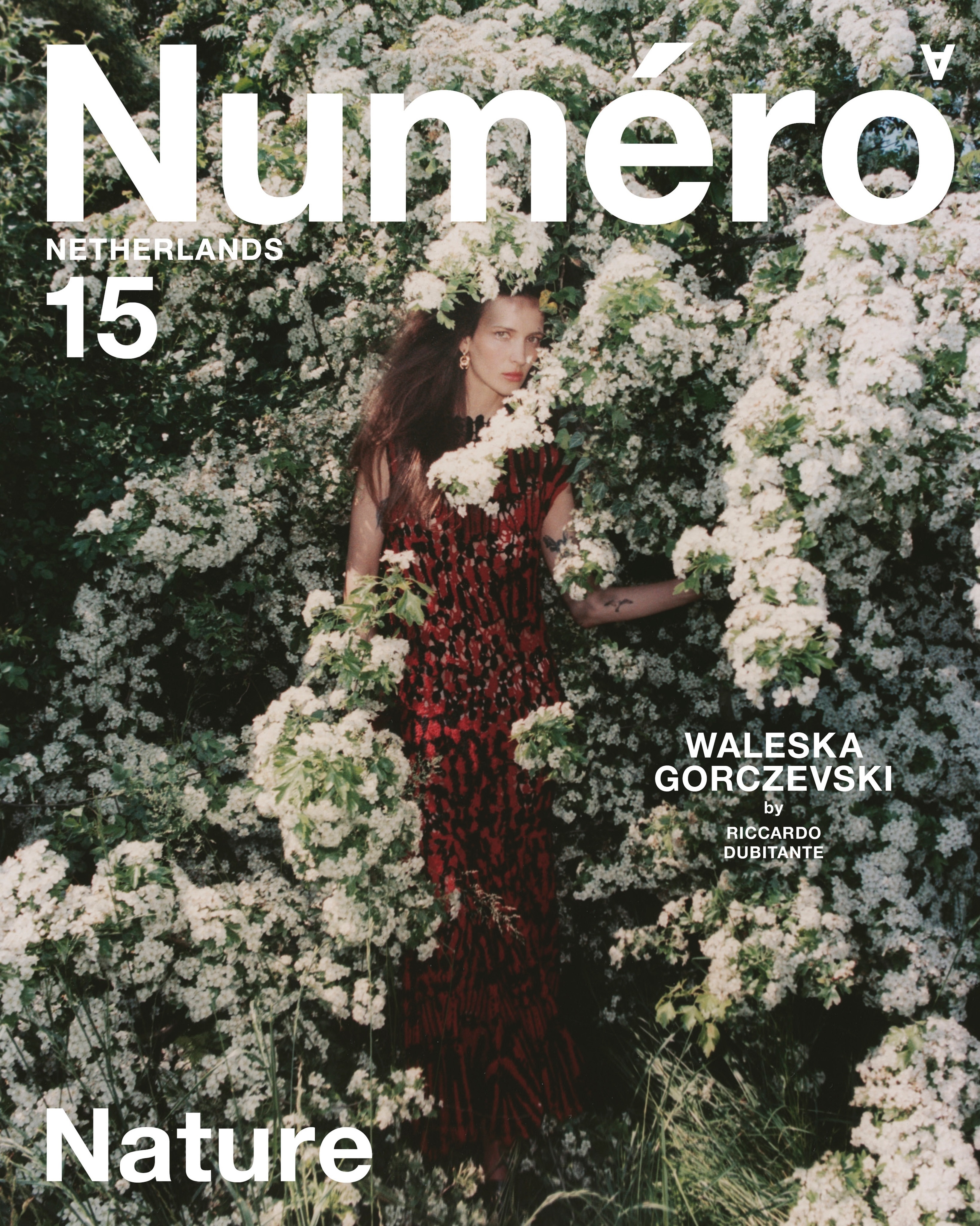 荷兰版Numéro秋冬新刊封面“Nature”主题撞进满山盛开的白色花丛中，连C