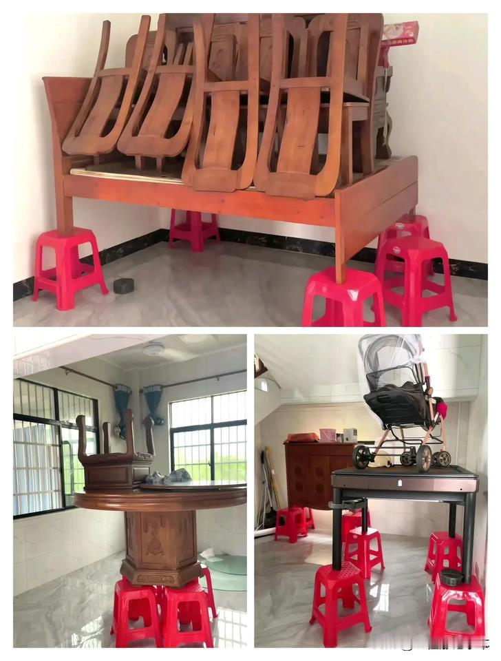 广东省凳的含金量又上升了，最终还是它扛下了所有。
今天我们这里已经下了两天大雨了
