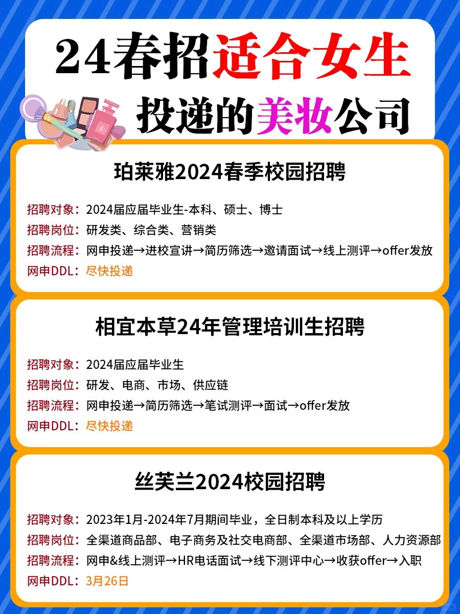 🔥女生岗位冲鸭➡春招不知道投什么的女生直