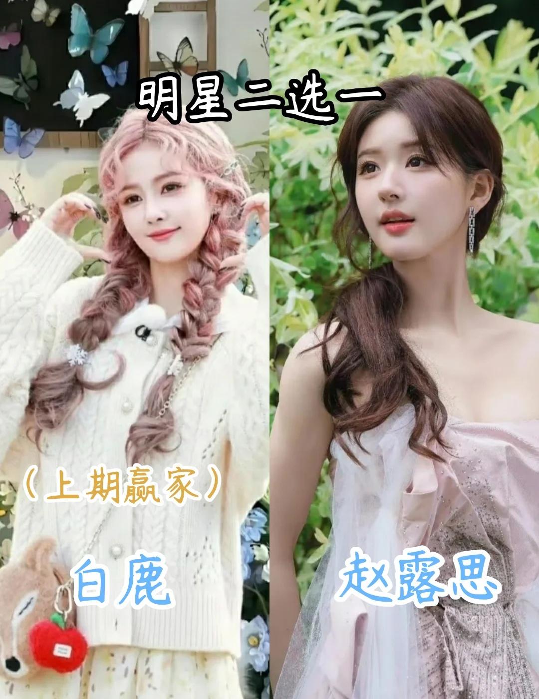 恭喜上一期鹿鹿赢啦！赵露思VS白鹿，谁会赢呢？