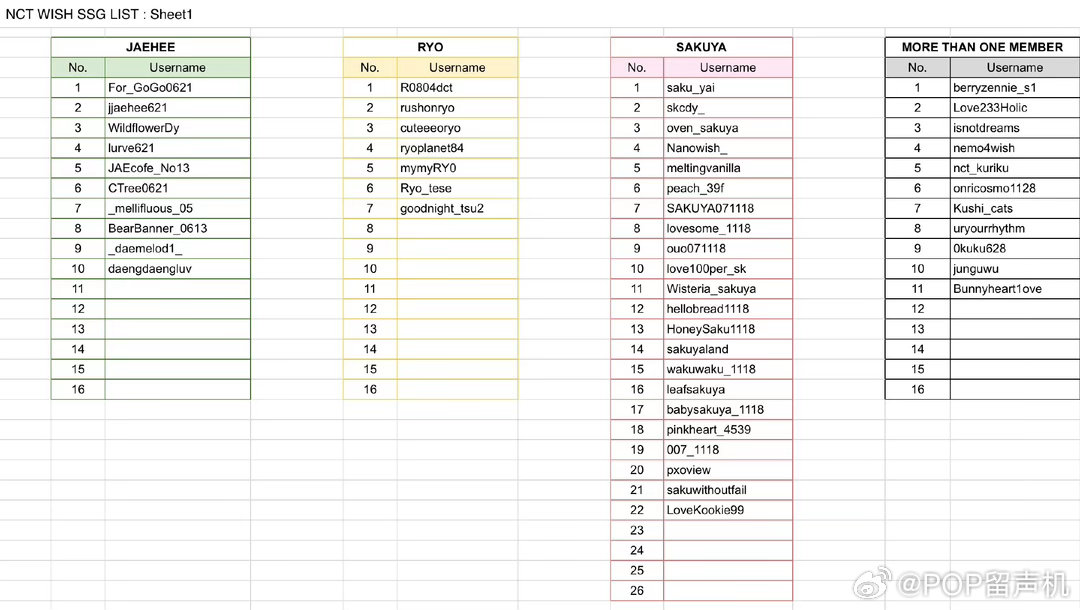 NCTWISH的私生大拉表 