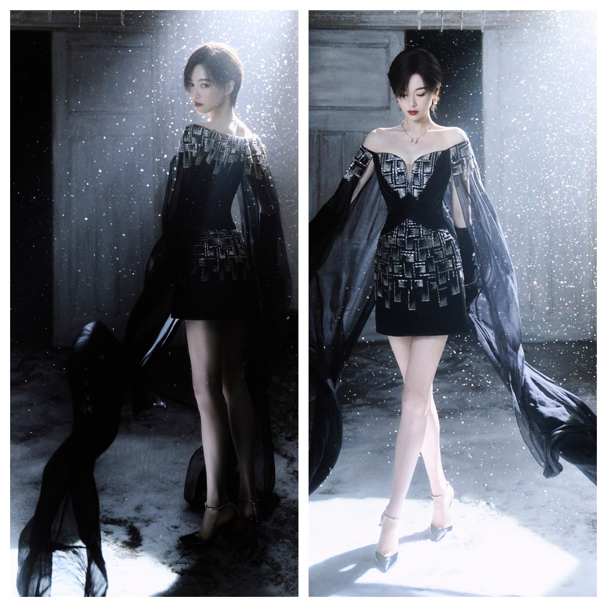 唐嫣，超短发大长腿，这冷酷感没谁了。唐嫣