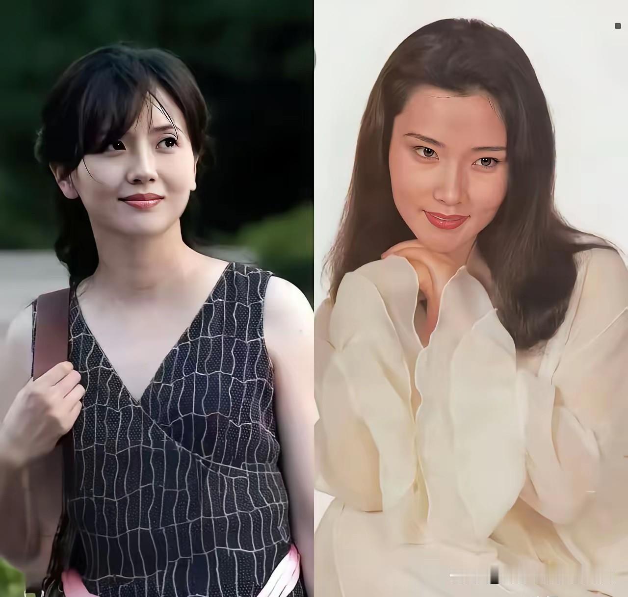 何赛飞跟陶慧敏年轻时，还有老了之后的颜值比对，年轻时候的何赛飞是一种风情万种的美