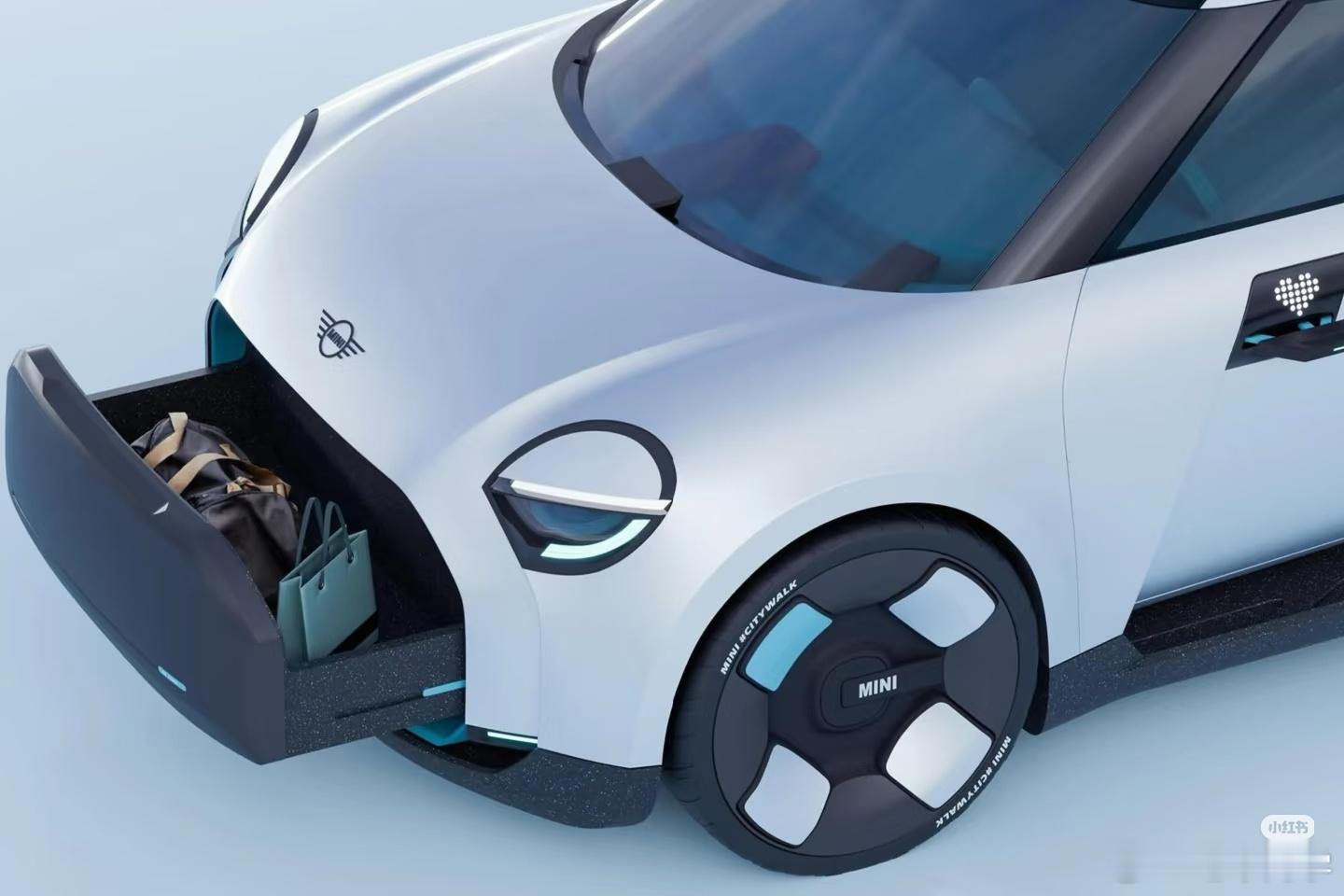书上看到个MINI概念图，尾部还能装一辆小摩托，折叠的。非常机械迷城，车即机器人