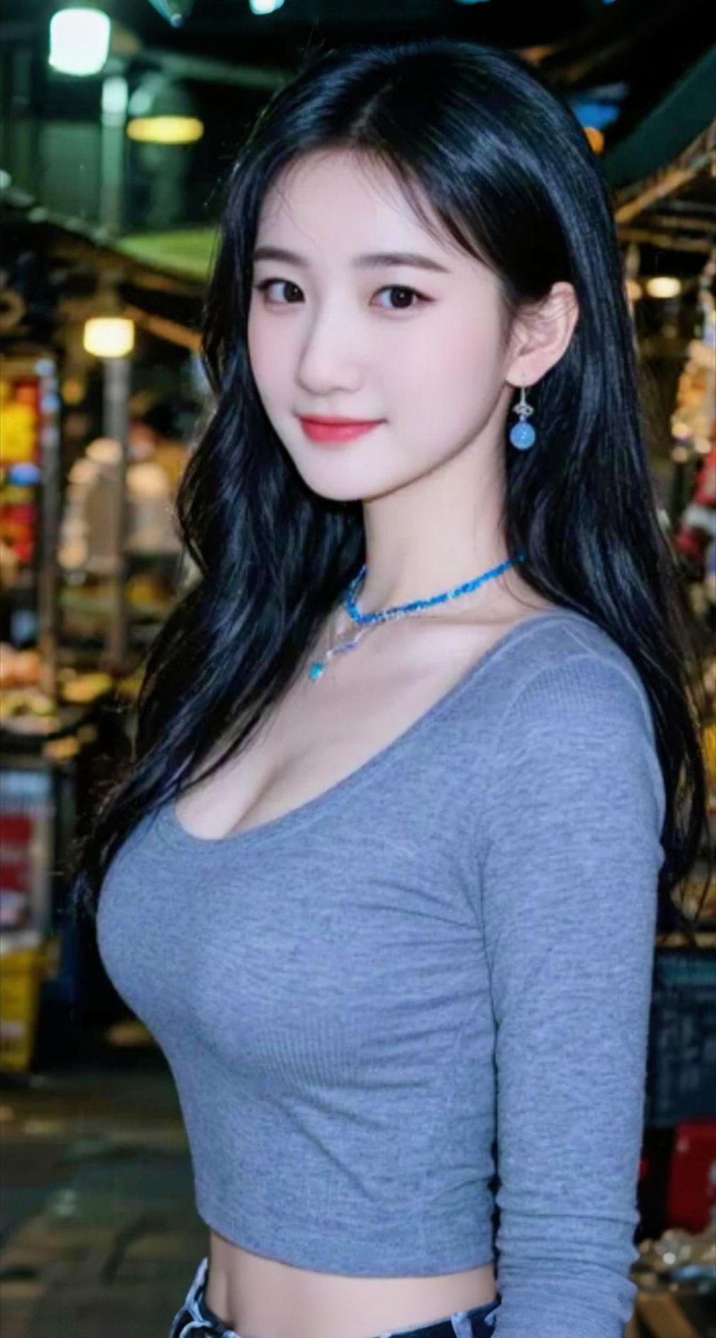 AI扩图 AI夜市时尚写真