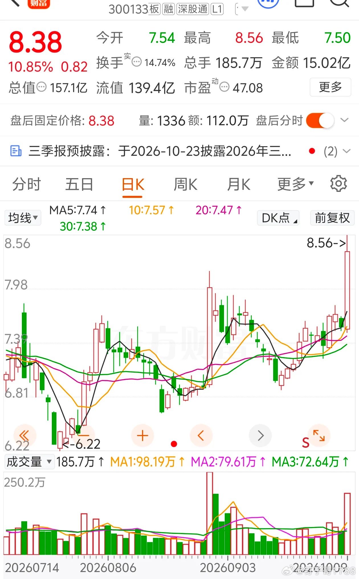 选两只低位多头结构的，底部逐步抬高，近期出现放量且分时异动 ​​​