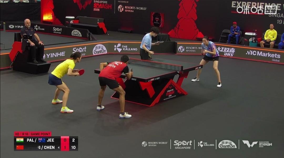 混合双打1/8决赛，黄友政/陈熠3：0横扫“跨国”组合！
1/4决赛再战“跨协会