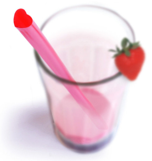 来自英国Suck UK的一款温馨创意，心吸管(Heart Straws)，断面是