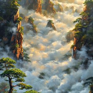 悬崖潇洒观瀑布