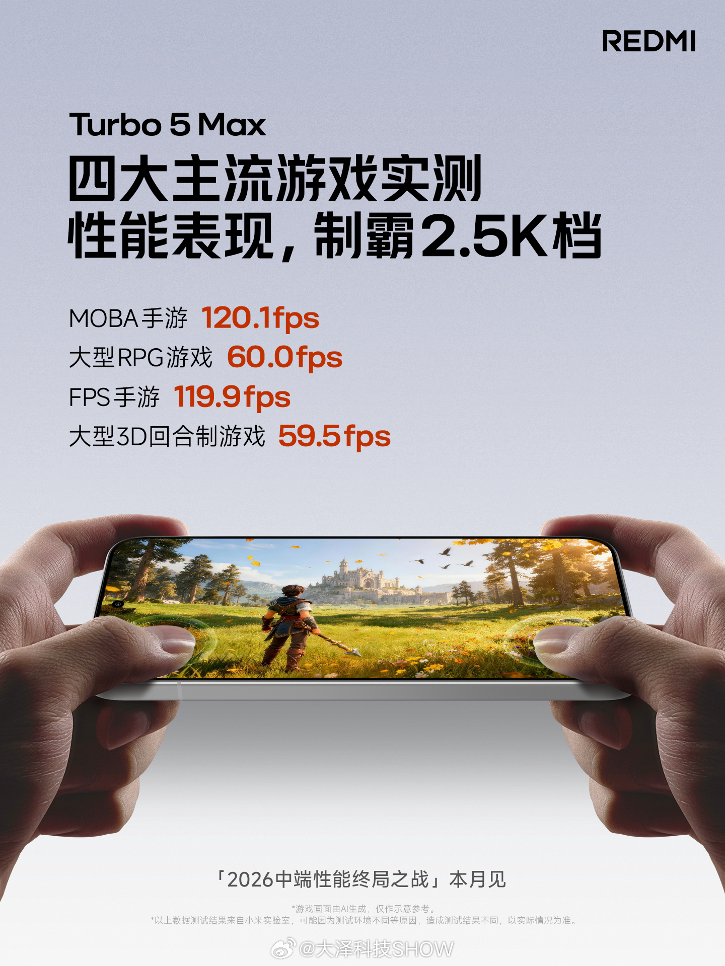 REDMI Turbo 5 Max 首发搭载天玑 9500s，2.5K档位竞争激