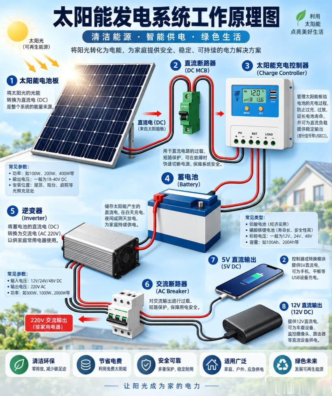 太阳能发电系统工作原理图 ​​​
