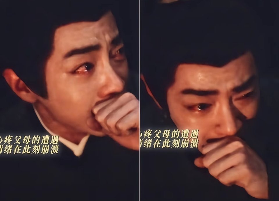 眼睛赤红额头满汗，伤心到极致生理性呕吐，肖战太会演了，演技真好[泪]藏海传官宣定
