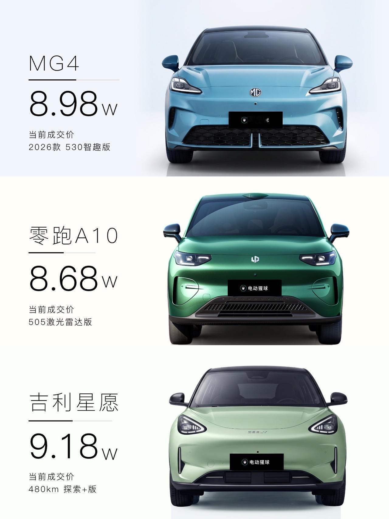 手握8万，你会怎么选？MG4 零跑A10