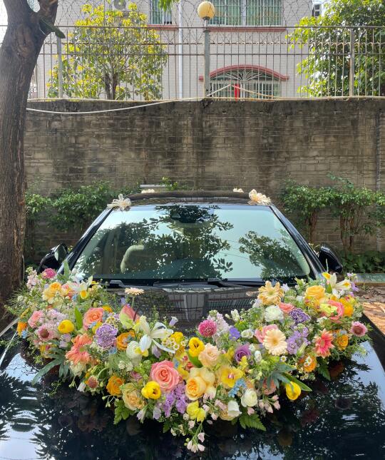 春日系婚车布置🌸✨🍃