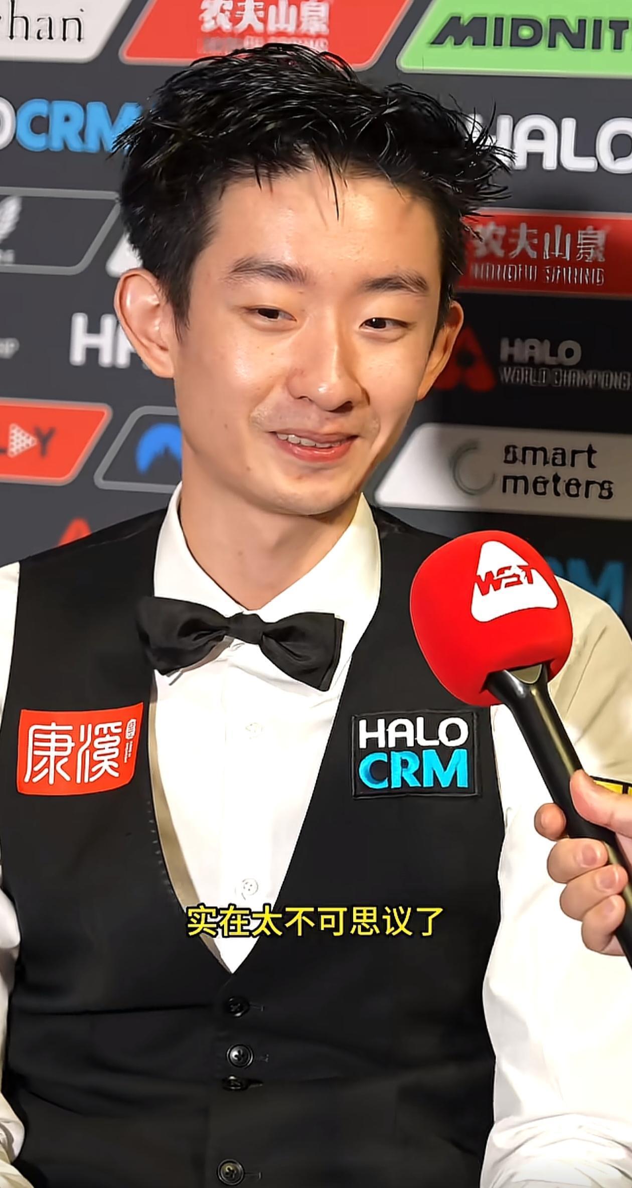 吴宜泽赢了艾伦，自己都说：“太不可思议了，到现在还没有缓过劲来，第一次在这样的场