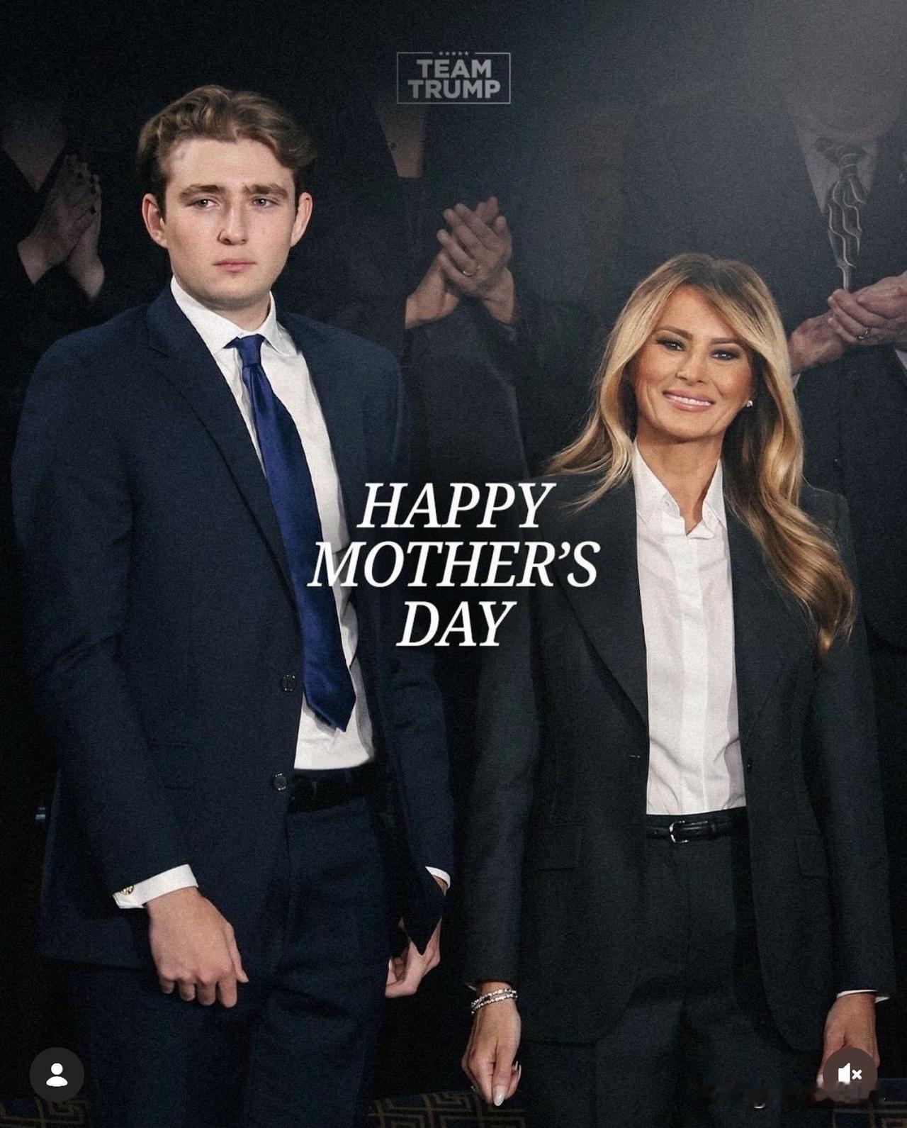 川普發文，祝福母親節快樂🌷總共發了8張相片📷
Teamtrump ：Happ