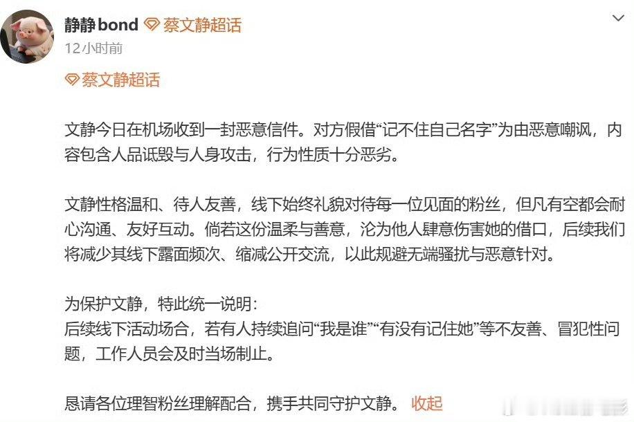蔡文静收到恶意信件所以在机场疯狂往艺人身边挤的就不是粉丝吧… 