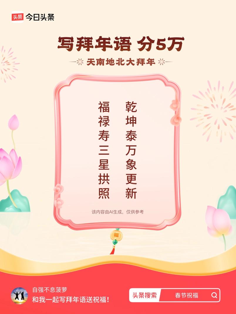 写拜年语送祝福新春拜年送祝福！我的祝福是：“福禄寿三星拱照，乾坤泰万象更新”！快