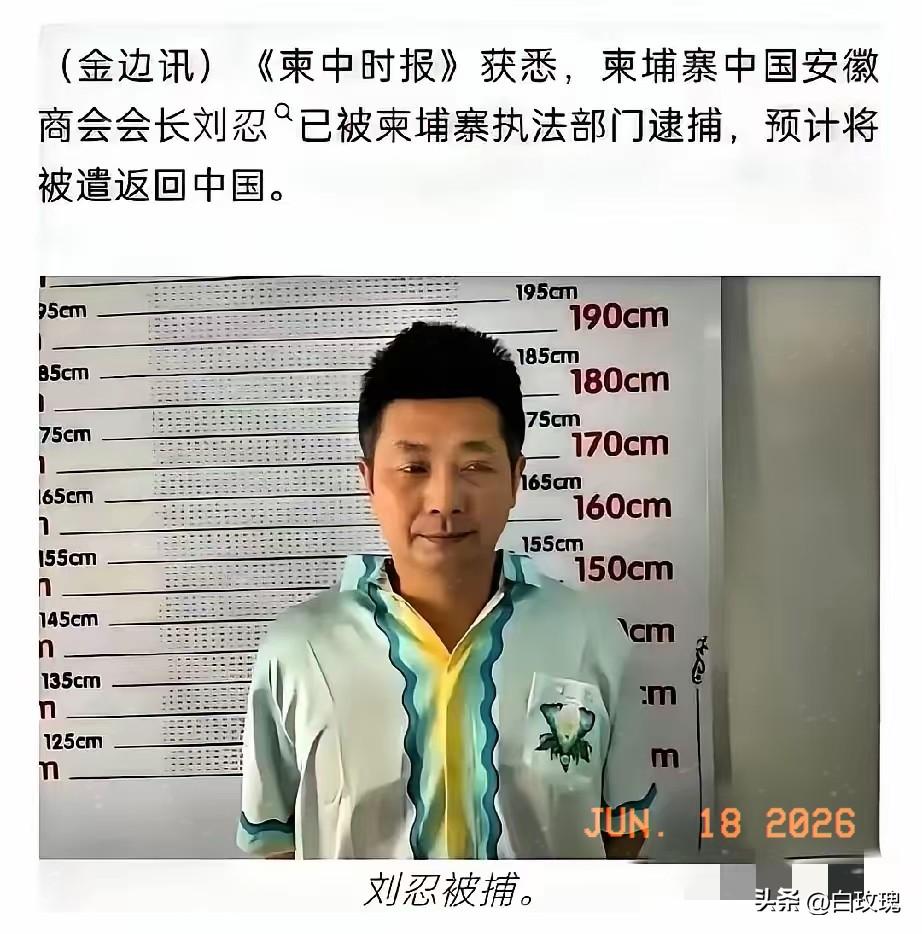 柬埔寨电诈骨干刘忍归案：顶着侨领头衔，操盘害人电诈园。
没想到！把无数中国人骗进
