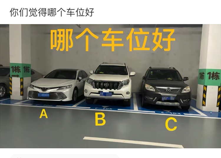 一组网友神评论，你们觉得哪个车位好？ ​​​