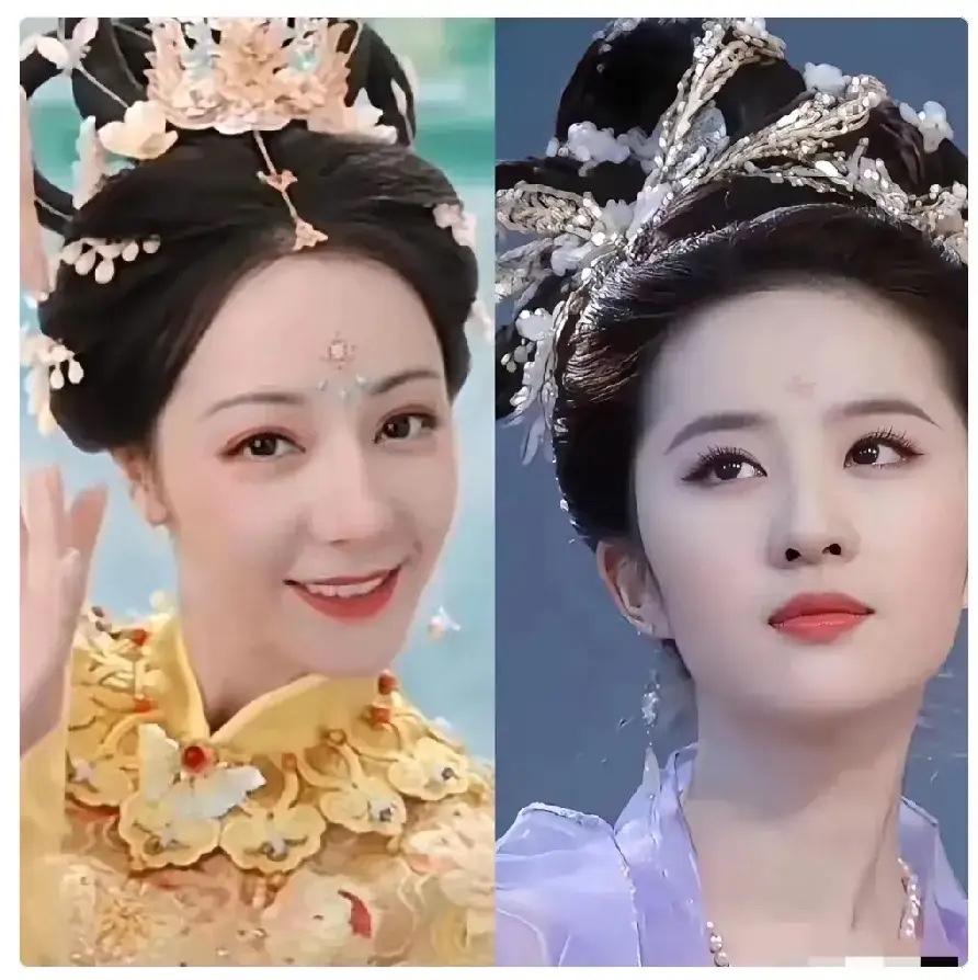 中秋夜的荧幕上，两位顶流女星的嫦娥造型刚曝光，评论区就陷入奇妙的沉默——刘亦菲与