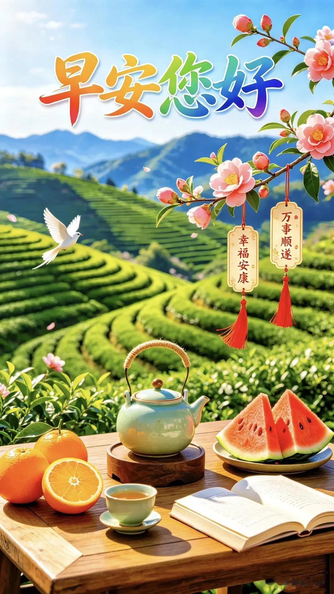 春日清晨，微风不燥，阳光正好，愿你带着温柔，奔赴美好。