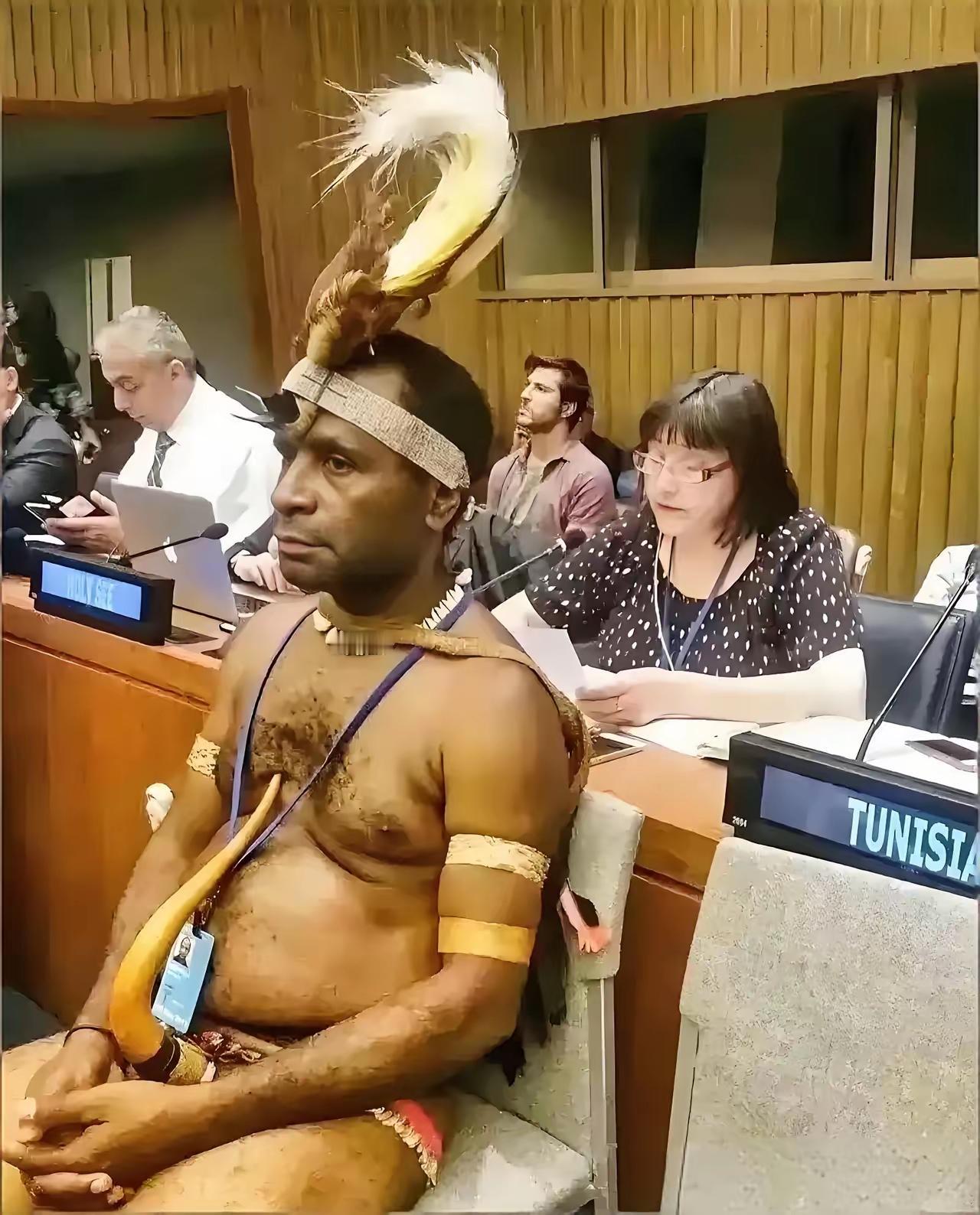 联合国确实比较包容，不存在歧视感。
在联合国大会上，还会看见这种具有鲜明特色的本